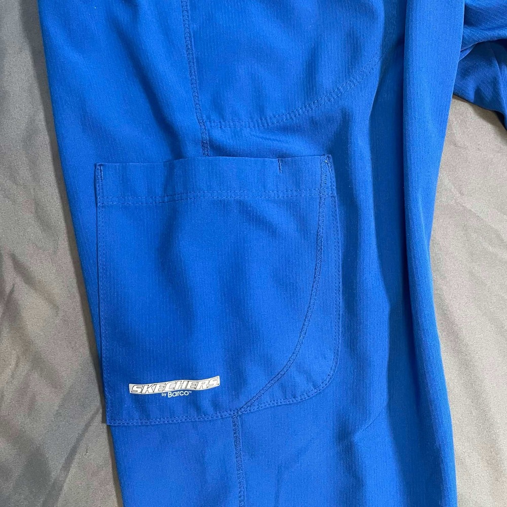 Lot of 3 Skechers by Barco Womens Small Scrub Pants Royal Blue Cargo SK202 - Picture 4 of 9